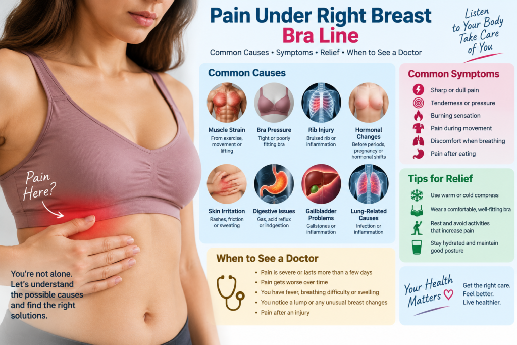 Pain Under Right Breast Bra Line